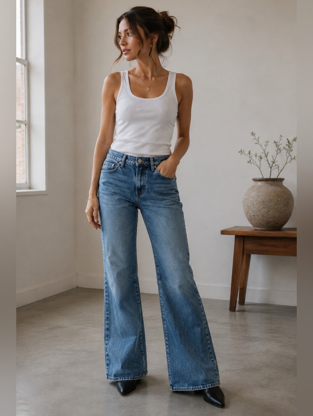 Classic Blue Women's Jeans - Flared Fit